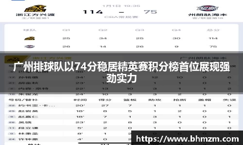 广州排球队以74分稳居精英赛积分榜首位展现强劲实力